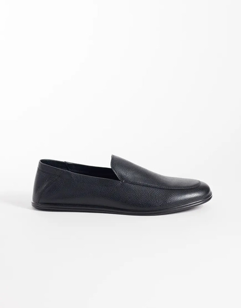  Mango Soft 100% Leather Loafers In Black 