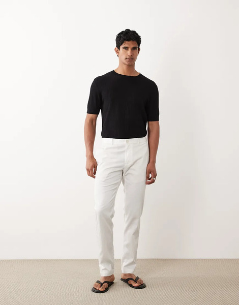  Mango Straight Leg Trousers In White 
