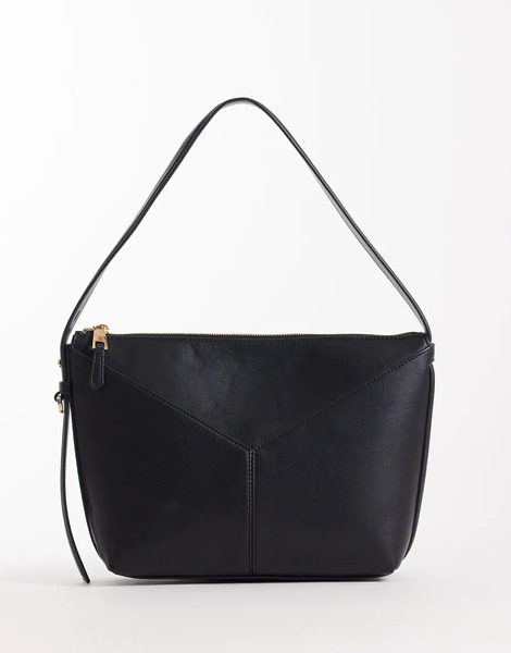  Mango Structured Shoulder Bag In Black 