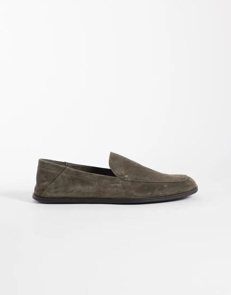  Mango 100% Suede Loafers In Brown 