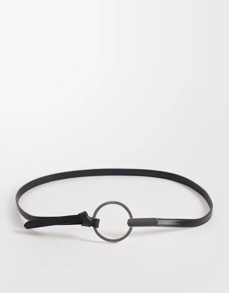  Mango Super Slim Belt In Black 