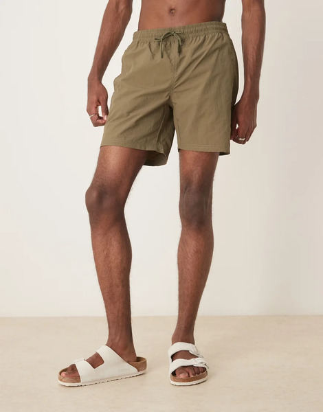  Mango Swimshorts In Khaki Green 