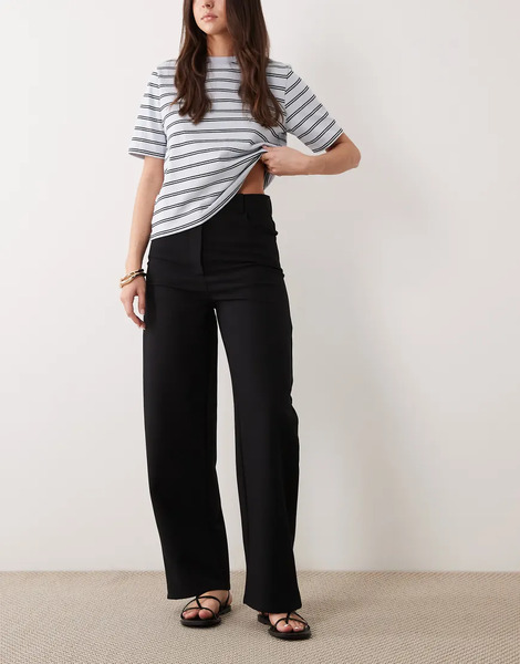  Mango Tailored Barrel Trouser In Black 