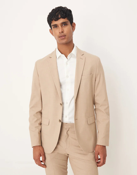  Mango Tailored Blazer Co Ord In Ecru Neutral 