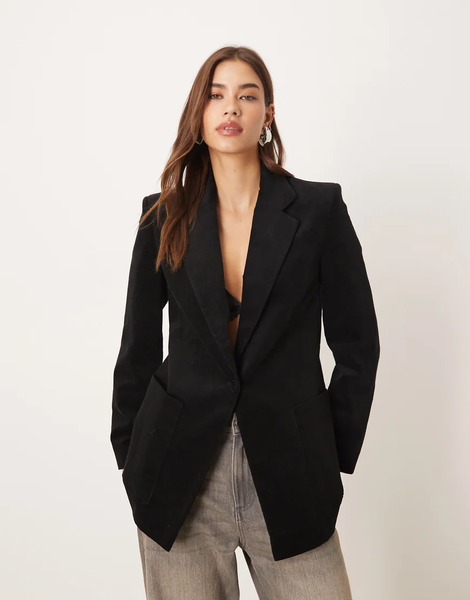  Mango Tailored Blazer In Black 