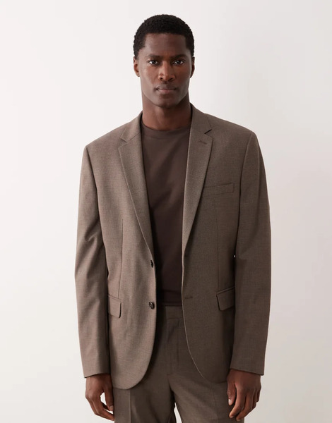  Mango Tailored Blazer In Brown 