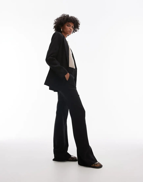  Mango Tailored Flare Trouser Co Ord In Black 