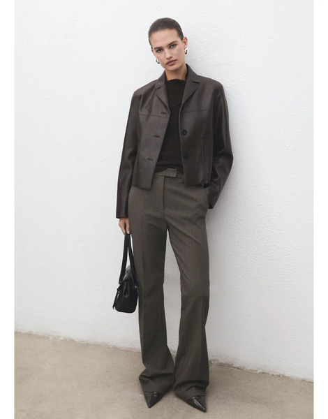  Mango Tailored Slim Trouser In Grey 