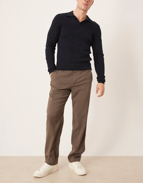  Mango Tailored Trouser In Brown 