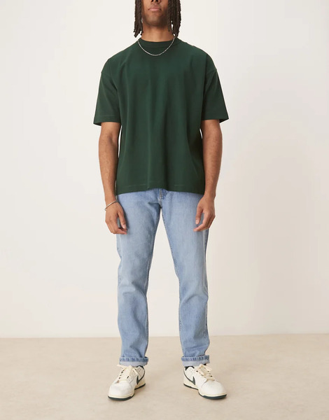  Mango Tapered Fit Jeans In Light Blue 