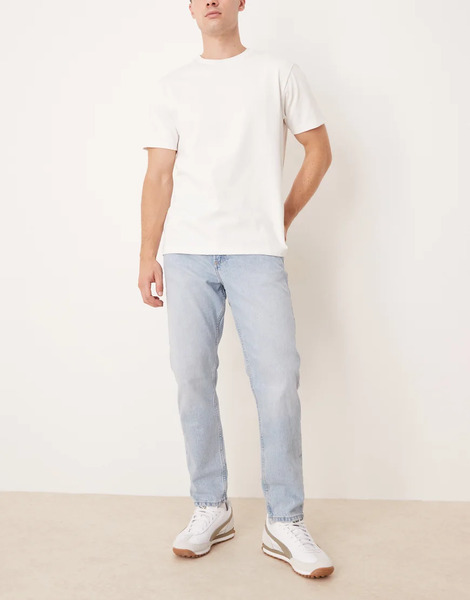  Mango Tapered Jean In Light Blue 