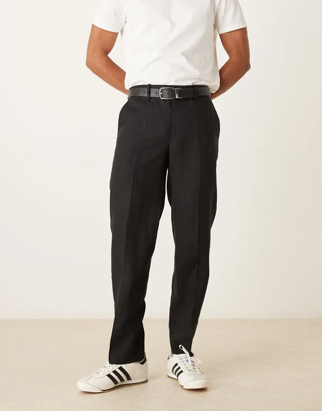  Mango Tapered Tailored Trouser In Black 
