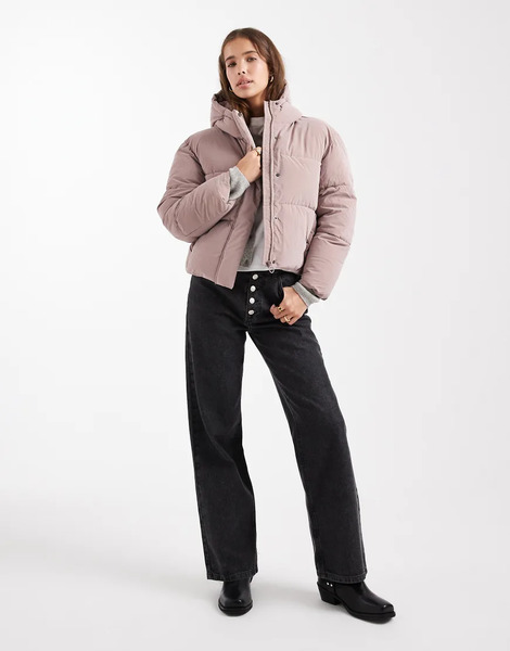  Mango Teen Soft Touch Puffer Jacker In Pink 