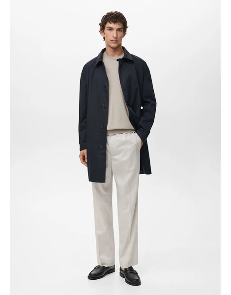  Mango Trench Coat In Navy 