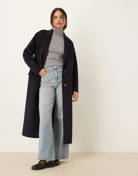  Mango Wool Mix Tailored Jacket In Navy 