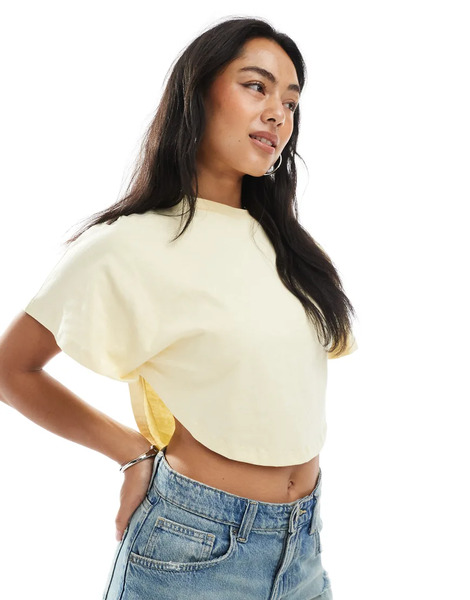  Miss Selfridge Cape Tshirt In Buttermilk Yellow 