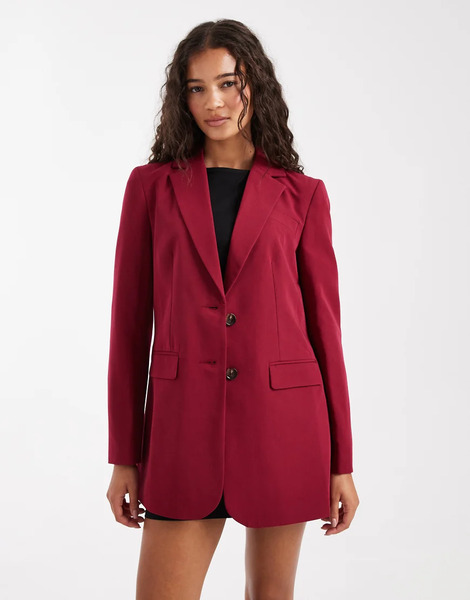  Miss Selfridge Cinched Blazer In Cherry Red 