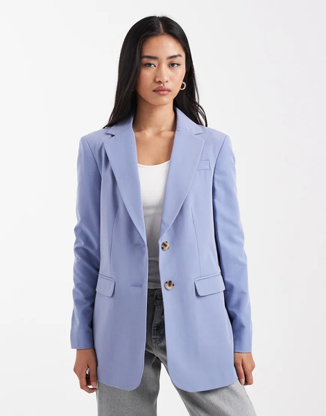  Miss Selfridge Oversized Blazer In Powder Blue 