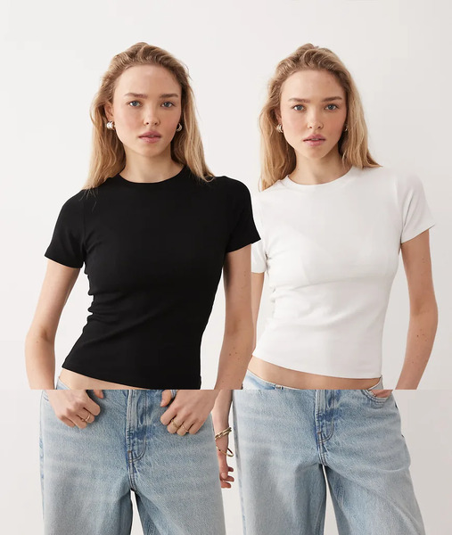  Miss Selfridge 2 Pack Baby Tee Multi 