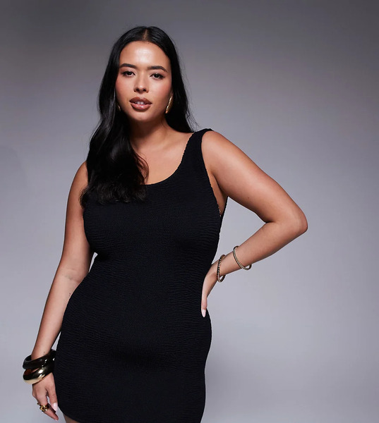  Moda Minx Curve Scrunch Mini Dress In Black 