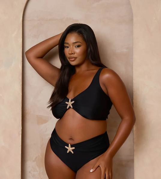  Moda Minx Curve X Alessa Tyrrell Charles Starfish Bralet Bikini Top In Black 