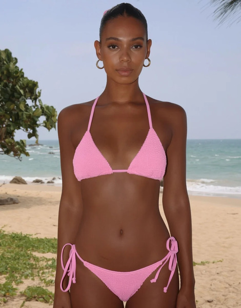  Moda Minx Scrunch Triangle Top In Candy Pink 