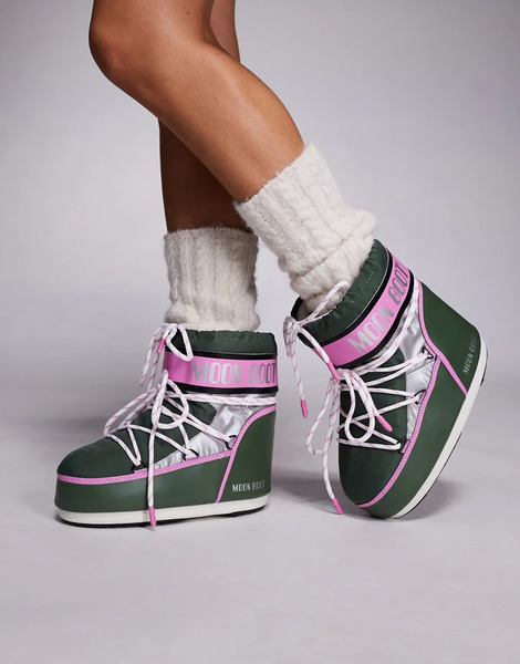 Moonboot Icon Low Space Racing Snow Boot In Green 