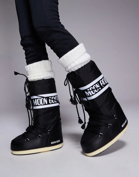  Moonboot Icon Nylon Snowboot In Black 