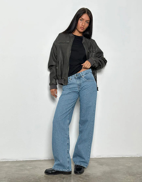  Motel Low Rise Parallel Jeans In Blue Stone 