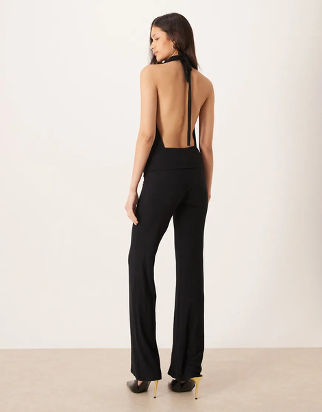  Motel Mayla Backless Jumpsuit In Black 