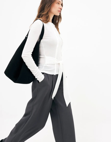  Na Kd Button Down Layer Jersey Top In Offwhite 