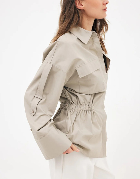  Na Kd Drawstring Cargo Shirt In Beige Neutral 