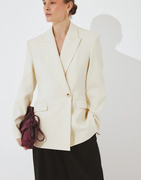  Na Kd Fitted Overlap Blazer In White 