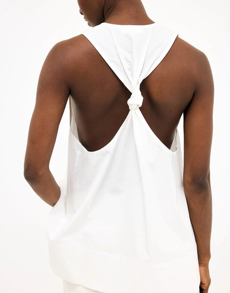  Na Kd Flowy Back Detail Top In White 