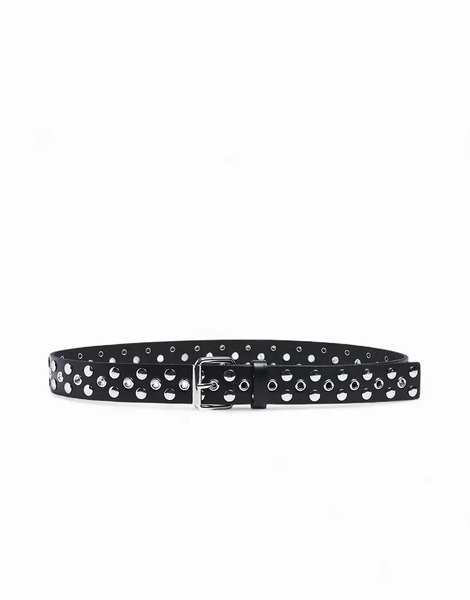  Na Kd Naomi Anwer   Studded Leather Belt In Black 