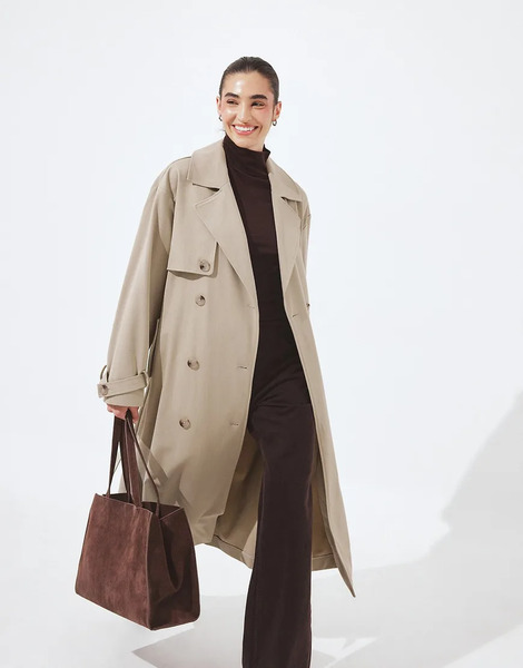  Na Kd Oversized Trenchcoat In Beige Neutral 