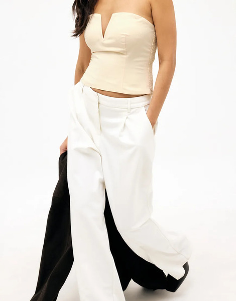  Na Kd Sharp Corset Top In Light Yellow 