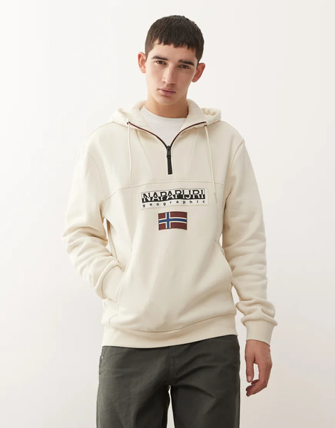  Napapijri Burgee 1/4 Zip Jacket In Beige Neutral 