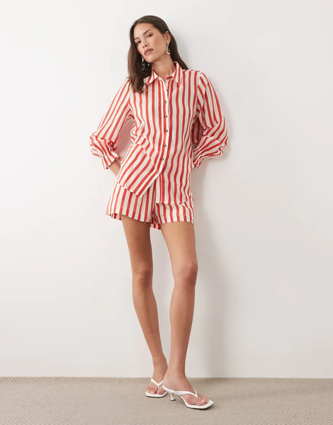  Never Fully Dressed Elissa Short Co Ord In Red Stripe 