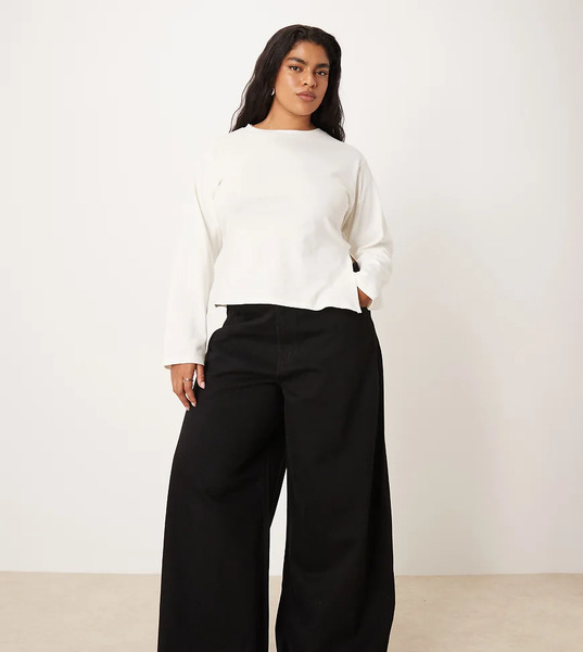  Never Fully Dressed Curve Palazzo Wide Leg Jeans In Black 