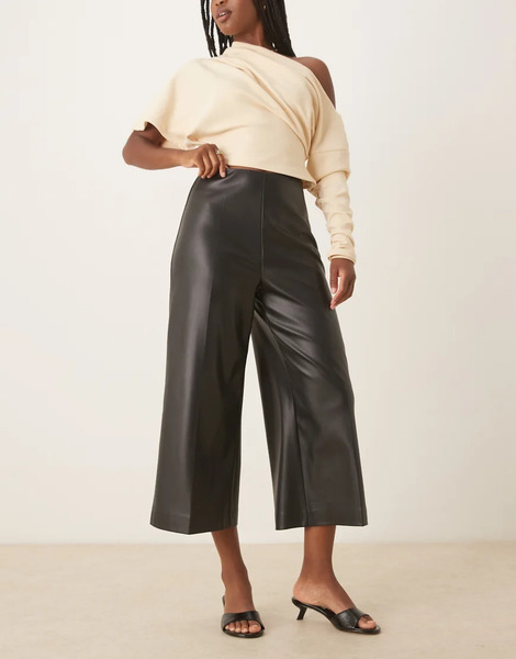  Never Fully Dressed Pu Culotte Trousers In Black 