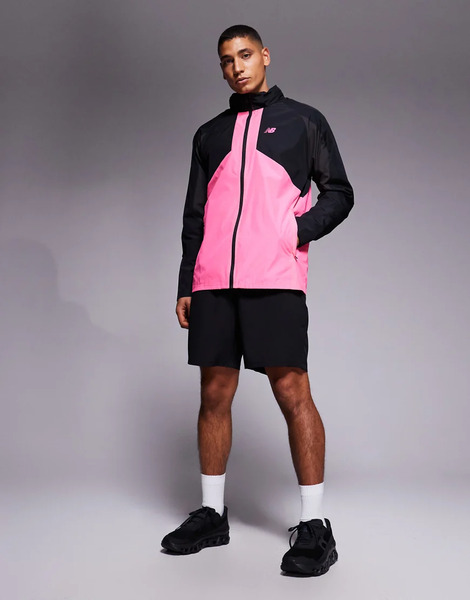  New Balance Active Jacket In Black And Pink 