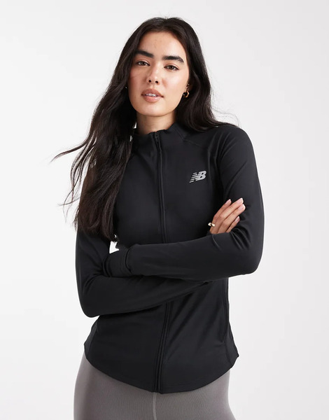 New Balance Harmony Full Zip Jacket In Black   Black 