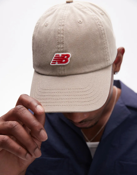  New Balance Patch Logo Cap In Beige Neutral 