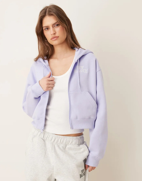  New Balance Trackside Fleece Full Zip In Purple 