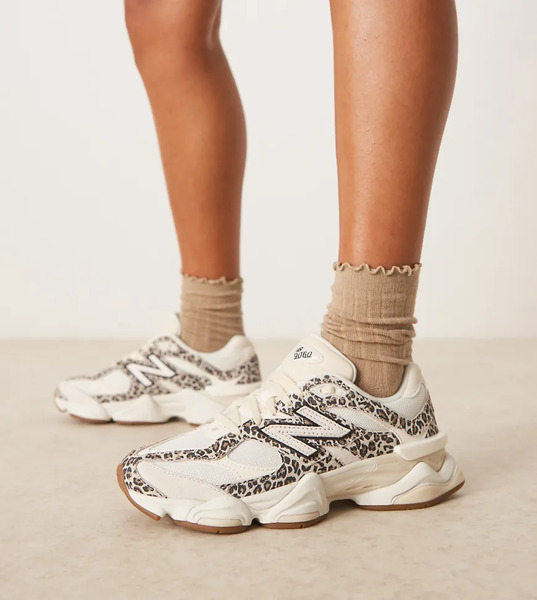  New Balance 9060 Trainers In Leopard Print   Exclusive To Asos Neutral 