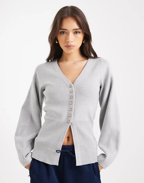  New Look Compact Cardigan In Light Grey 
