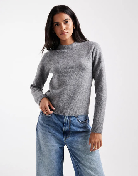  New Look Crew Neck Jumper In Grey 