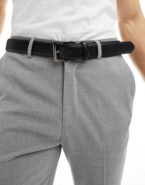  New Look Faux Leather Smart Belt In Black 
