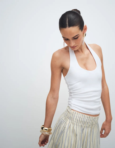  New Look Halter Neck Vest White 